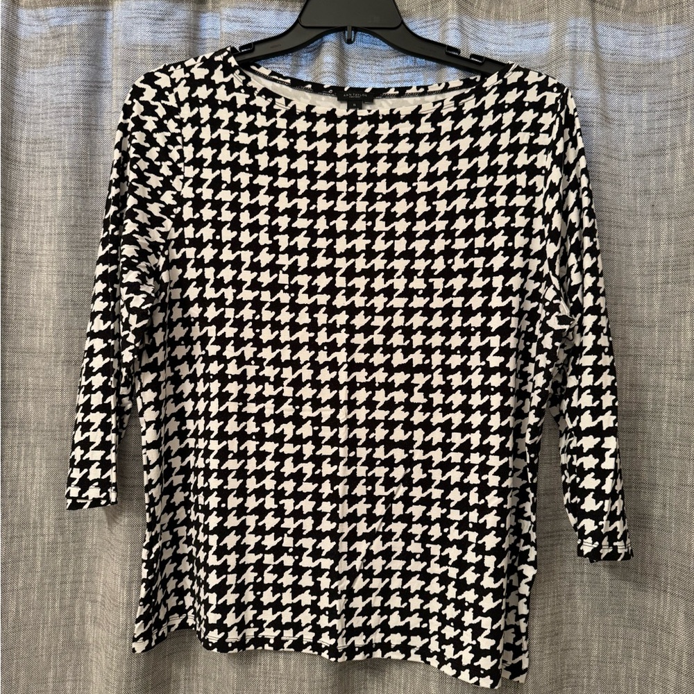 Black and white houndstooth top, Ann Taylor Factory, size XL